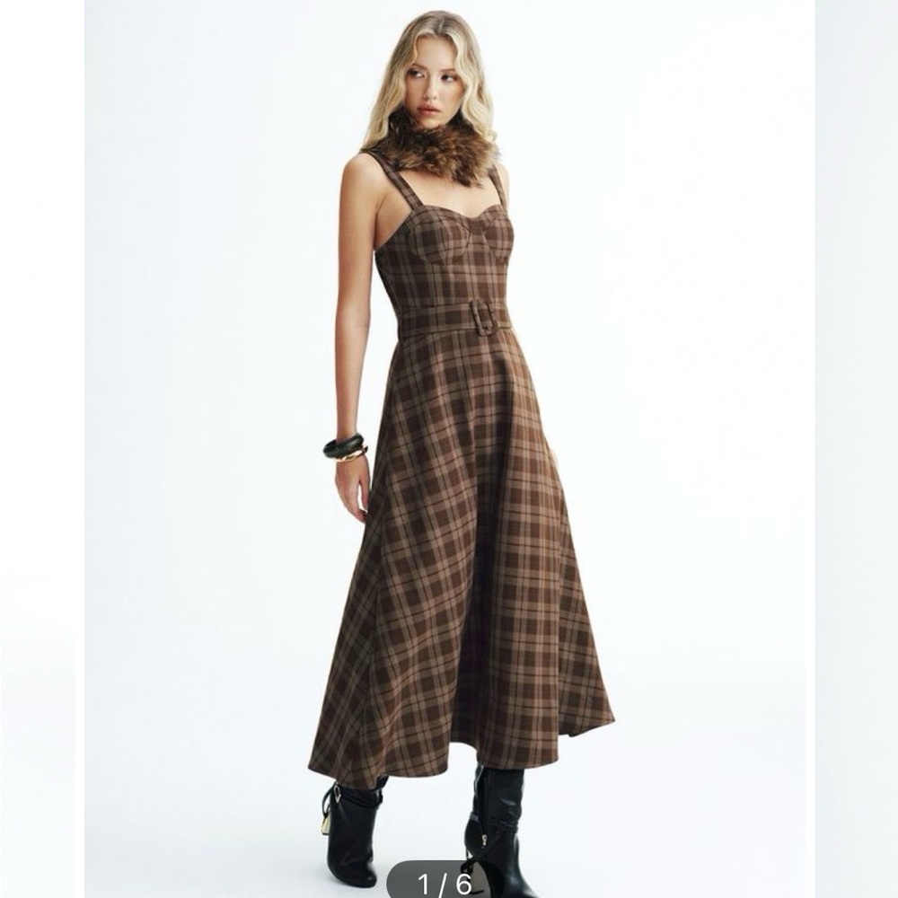 Plaid Brown Women's Dress